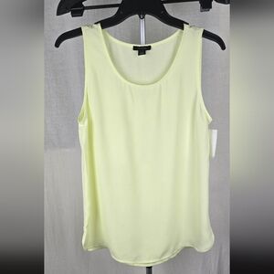 Halogen Yellow Polyester Tank Top Size Small ( 4 - 6 ) NWT